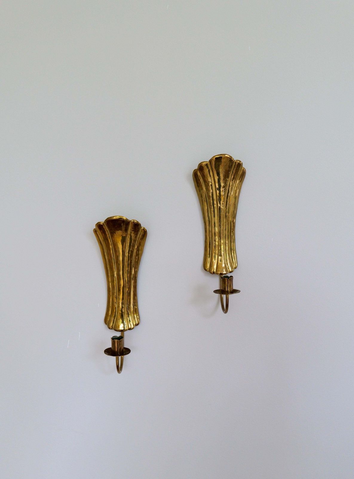 photo furniture Art Deco Pair Of Brass Wall Candlesticks, Sweden, 1950s