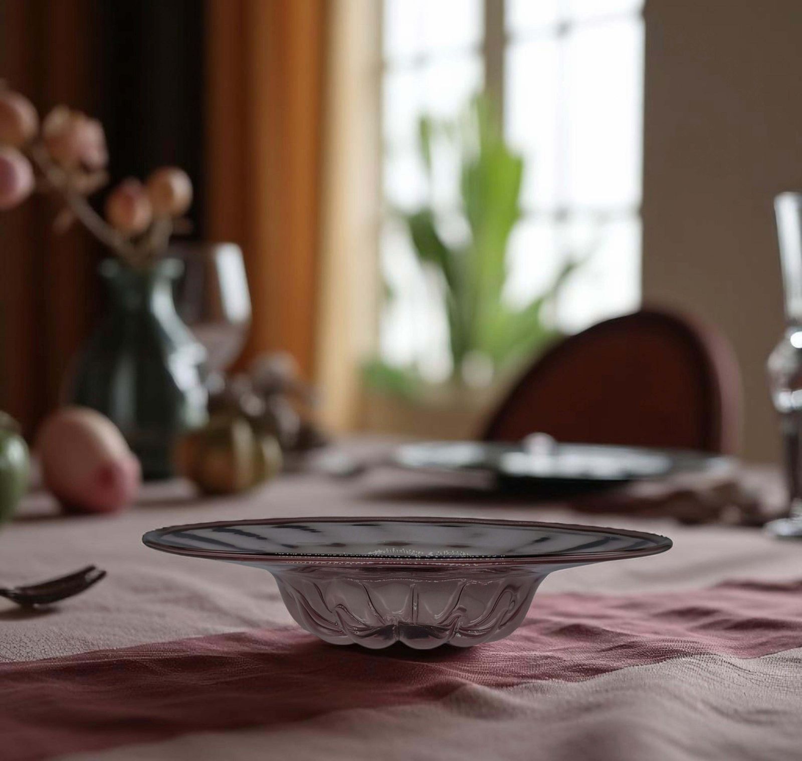 Vittorio Zecchin For Mvm Cappellin Mauve Murano Vertro Dish, Italy 1920s photo vinterior