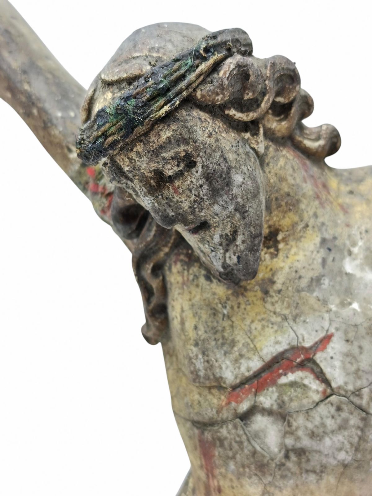Antique Jesus Crucified In Polychrome Papier Mache, Italy 18th Century photo Art