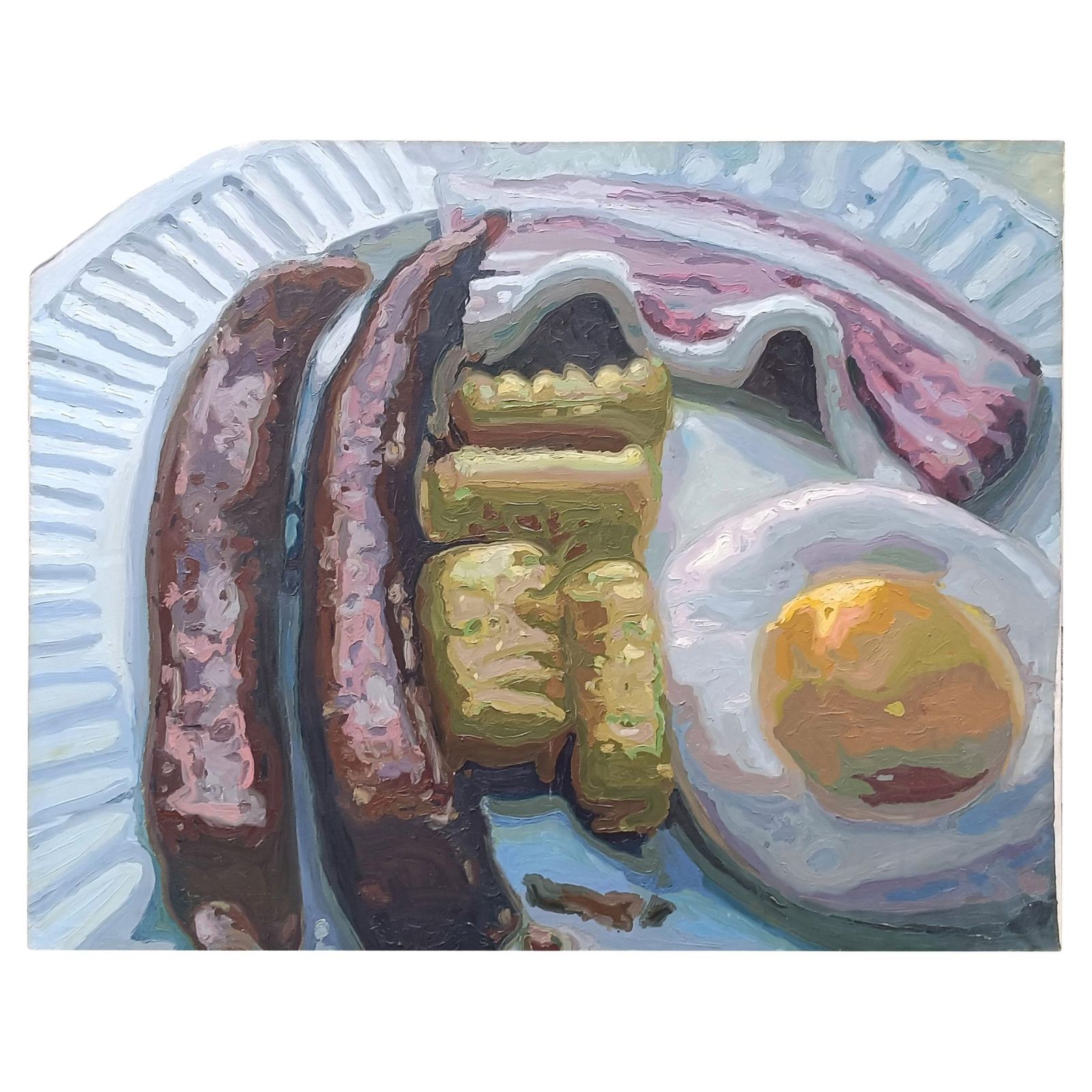 English Breackfast   Oil On Canvas Studio Massimo Caiafa, Italy 2000