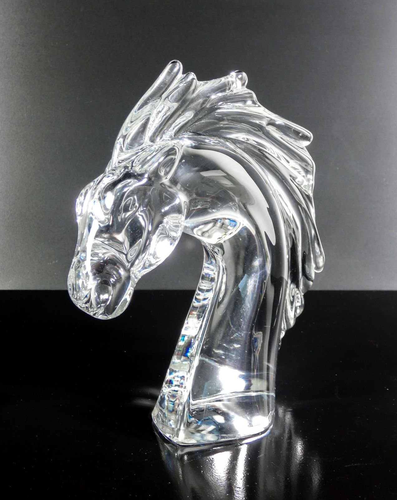 Daum France Crystal Sculpture. Horsehead. France, 1990s photo 433.0