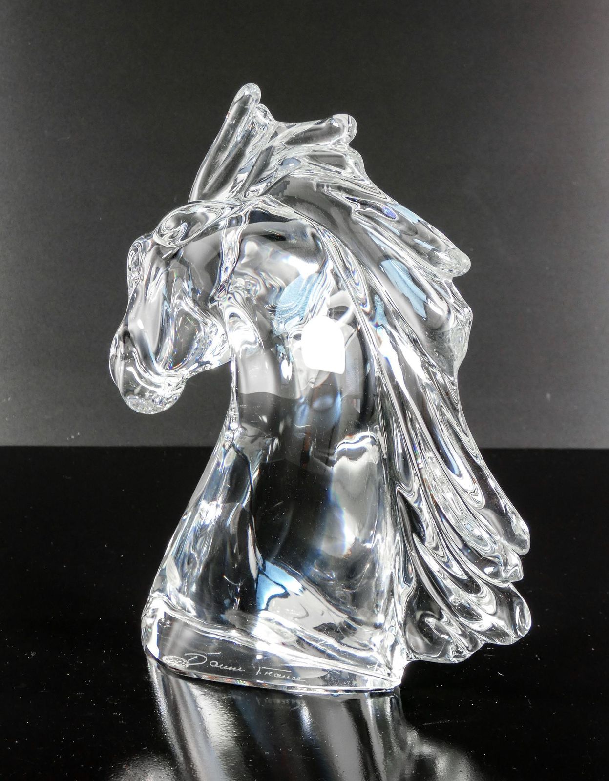 Daum France Crystal Sculpture. Horsehead. France, 1990s photo buy
