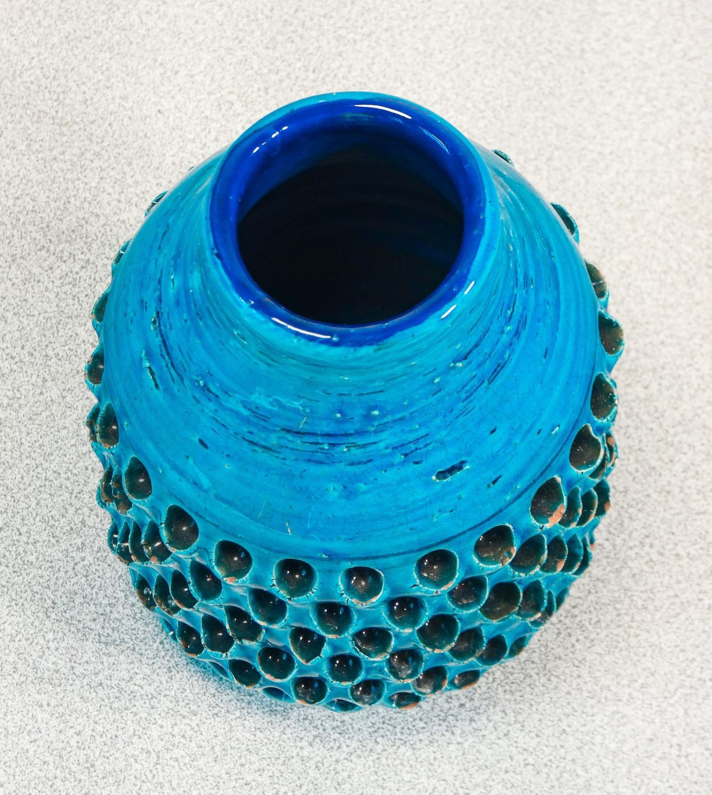 Ceramic Vase, Design Aldo Londi For Bitossi, Rimini Blu Series. 1950s/60s photo 259.0