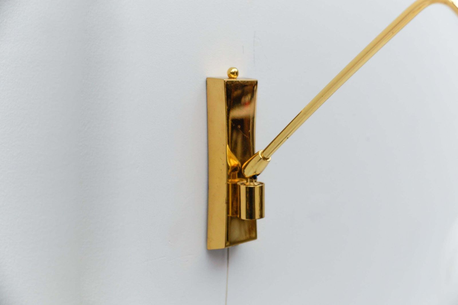 photo buy Pair Of Lovely Mid Century Modern Wall Lamps In Brass And Milk Glass, 1960s