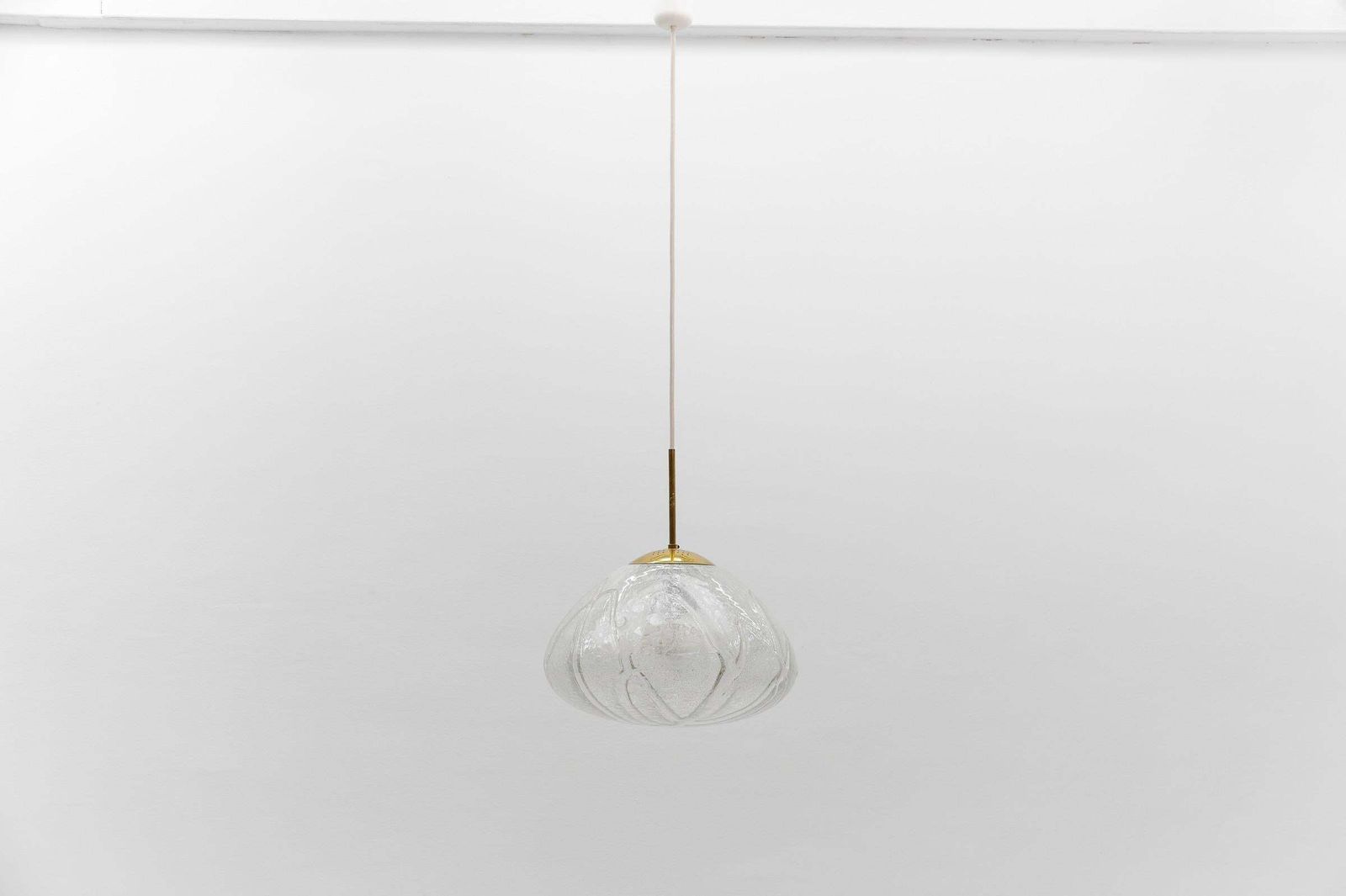 Large Ice Glass Pendant Lamp By Doria, 1960s Germany photo furniture