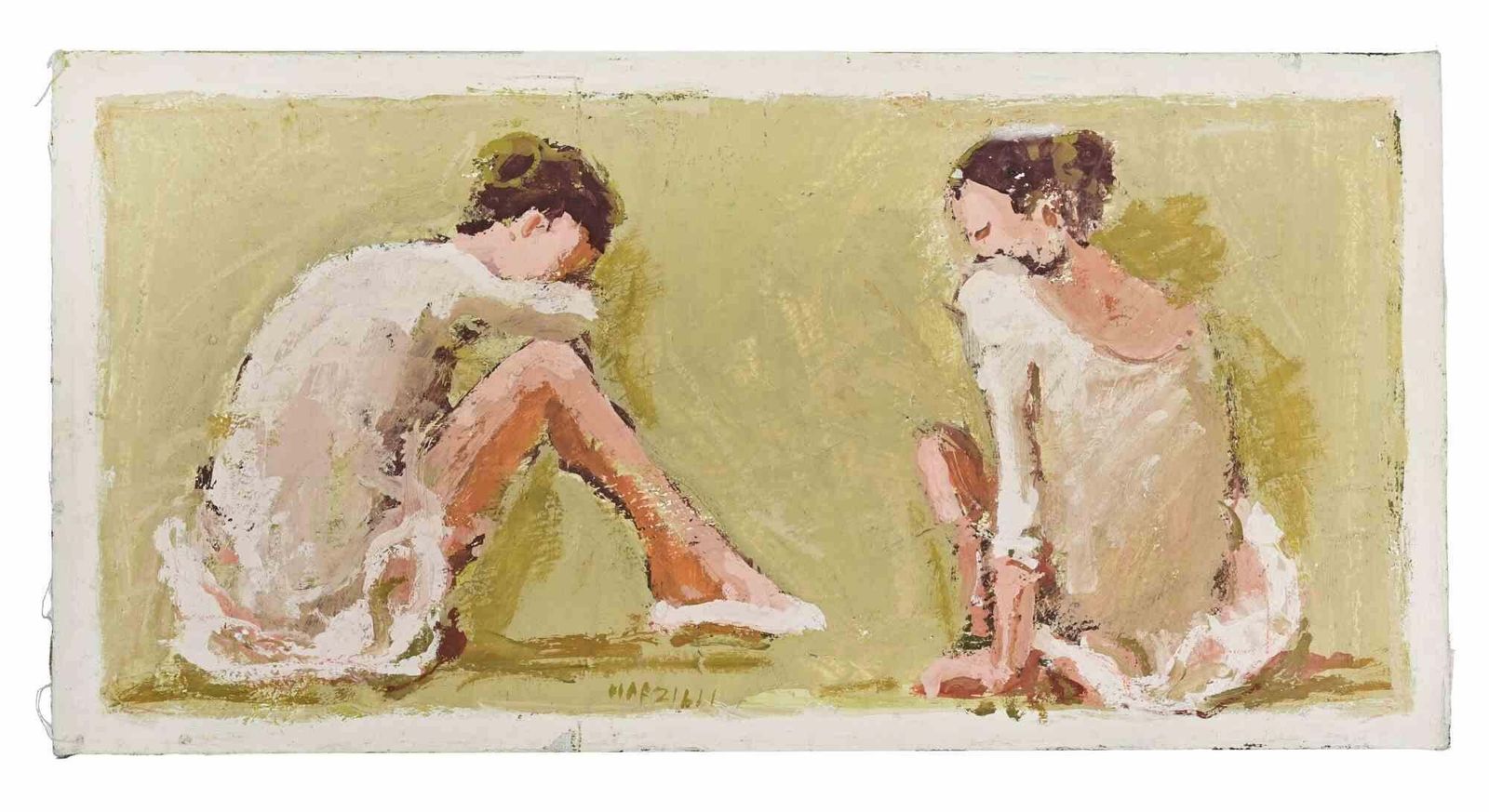 Franco Marzilliballerinas   Oil Painting By Franco Marzilli   1970s1970s photo furniture