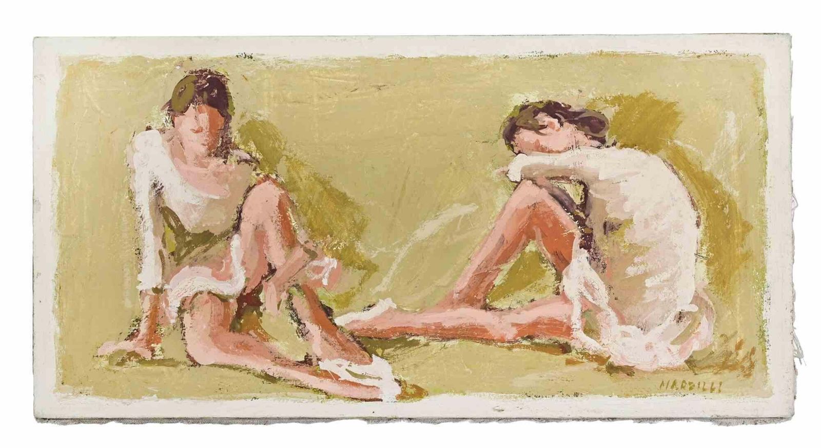Franco Marzilliballerinas   Oil Painting By Franco Marzilli   1970s1970s