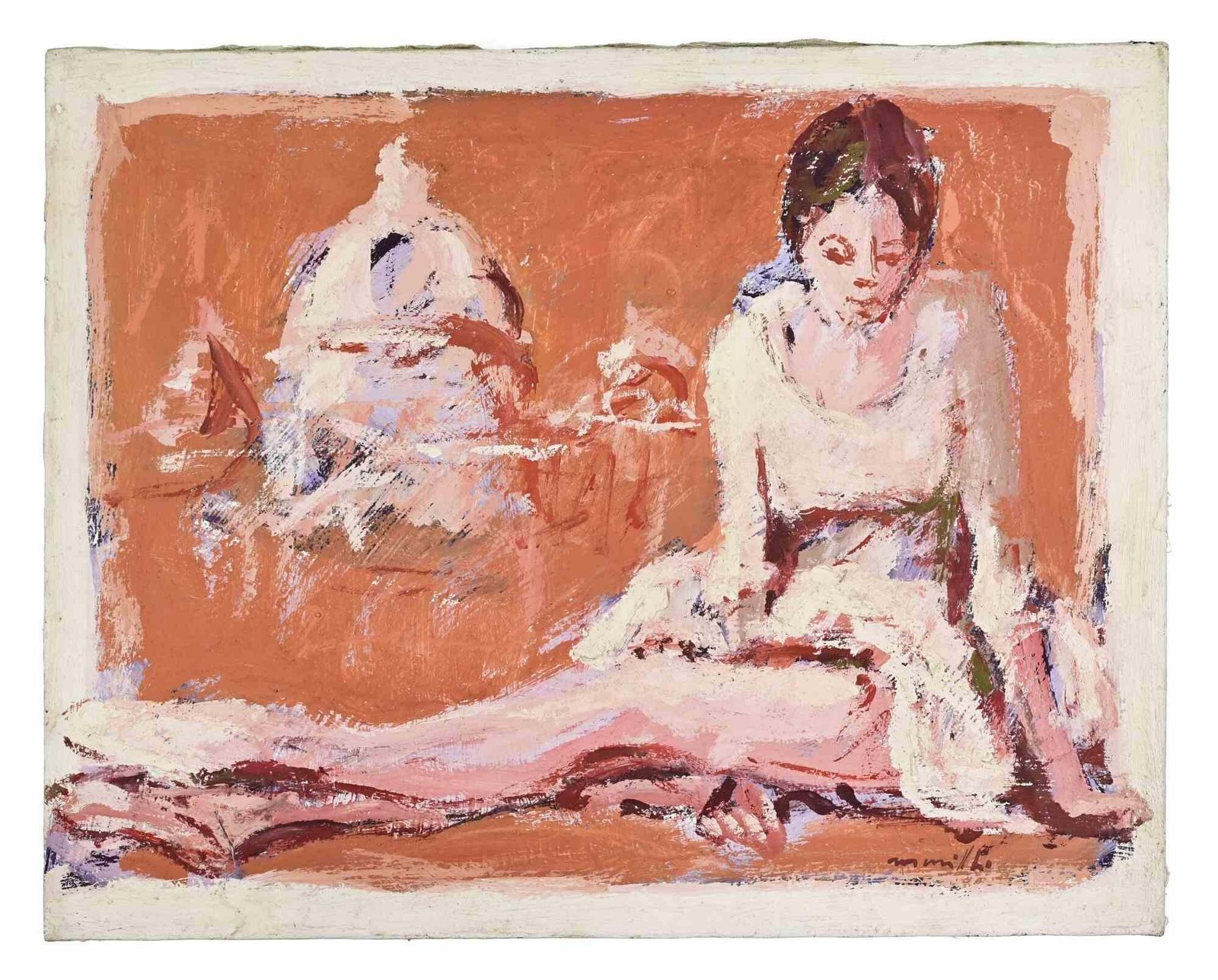 Franco Marzilliballerina   Oil Painting By Franco Marzilli   1970s1970s photo furniture