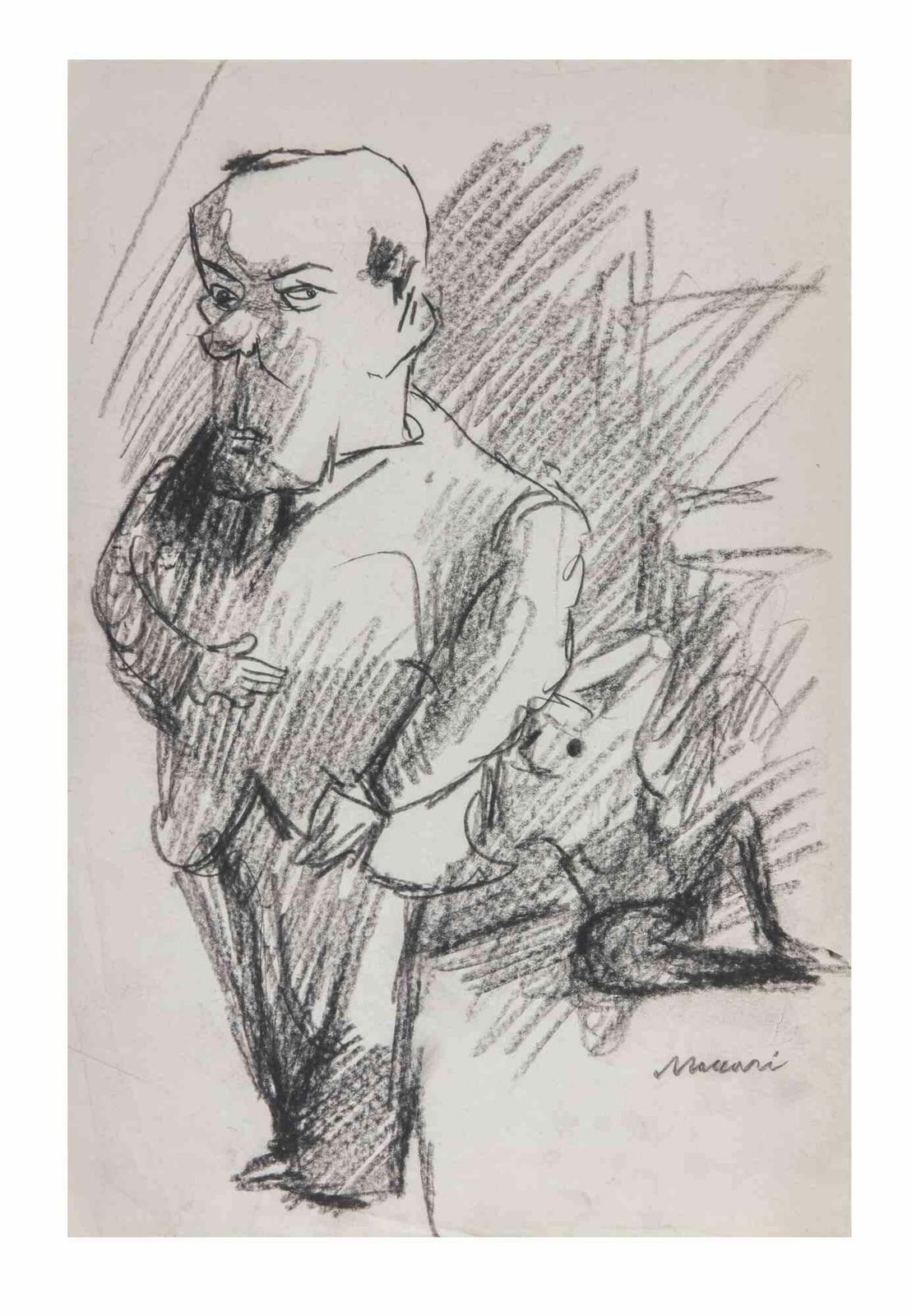 Mino Maccariportrait With Nude   Drawing By Mino Maccari   1950s1950s photo furniture