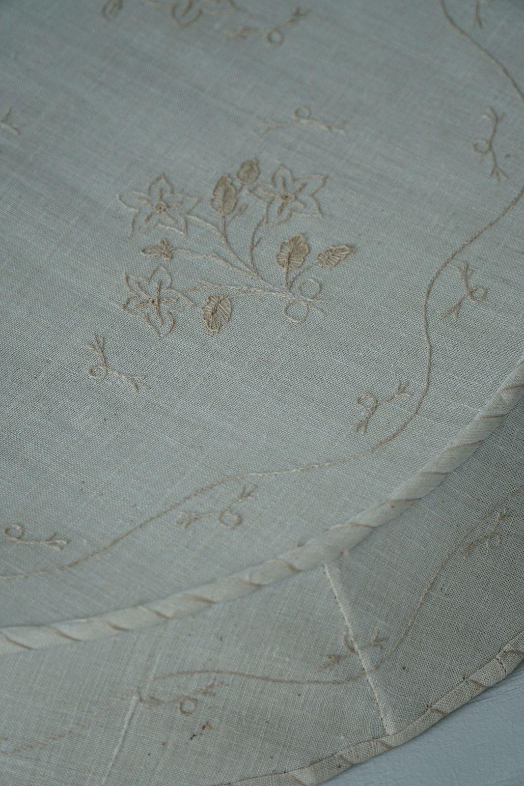 Large Swedish Mid Century Ceiling / Wall Sconce In Linen And Lace, Sweden, 1950s photo for sale