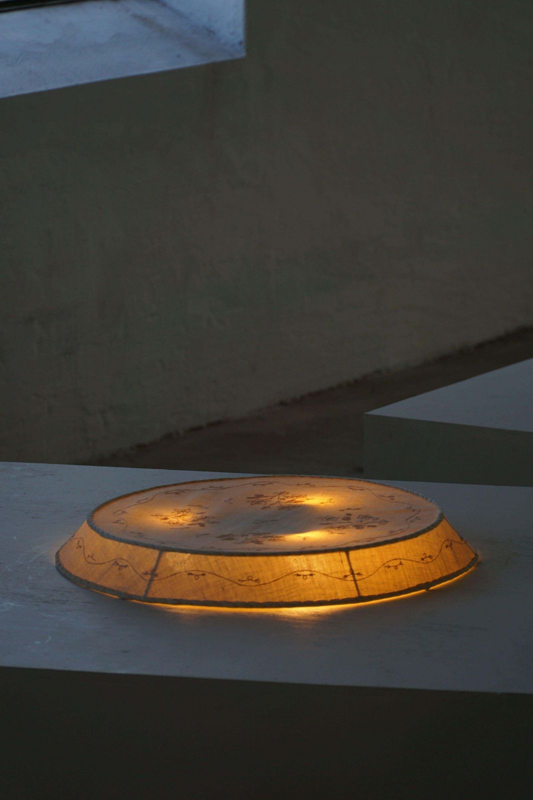 1795.0 Large Swedish Mid Century Ceiling / Wall Sconce In Linen And Lace, Sweden, 1950s photo