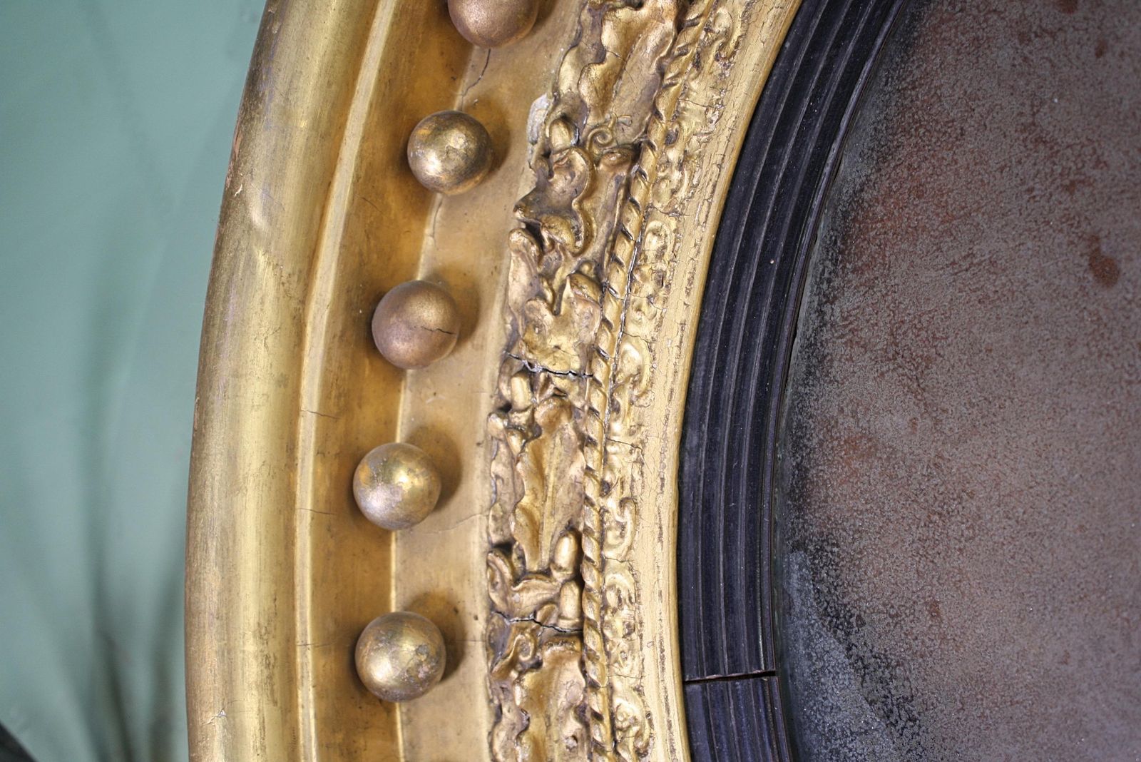 Monumental English Regency Giltwood Convex Mirror, Circa 1820 photo Home Decor