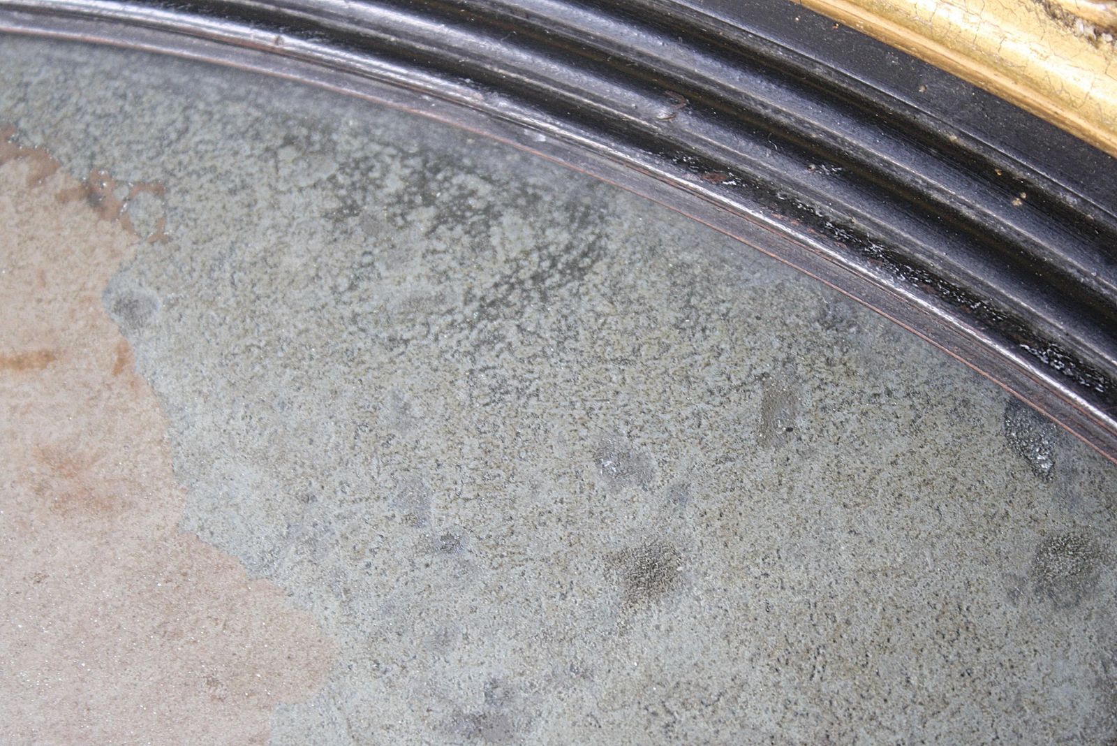 Monumental English Regency Giltwood Convex Mirror, Circa 1820 photo vintage