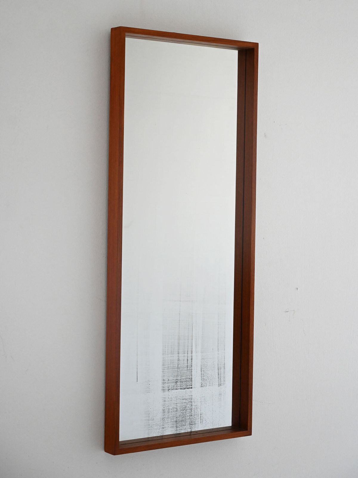 Scandinavian 1970s Teak Mirror In Minimalist Style