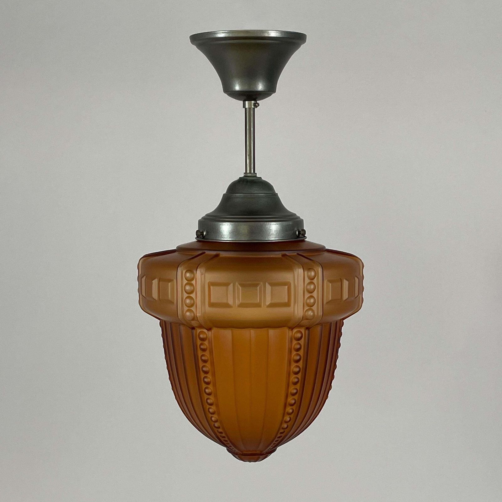 2461.0 Swedish Grace Havana Glass & Burnished Brass Pendant, Böhlmarks, 1920s To 1930s photo