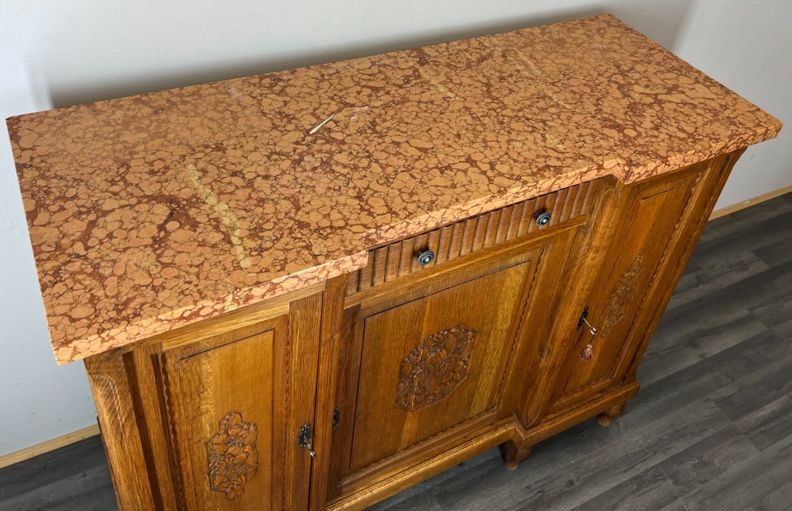 Furniture French Antique Marble  Topped Chest Of Drawers / Sideboard (Lot 2371) photo
