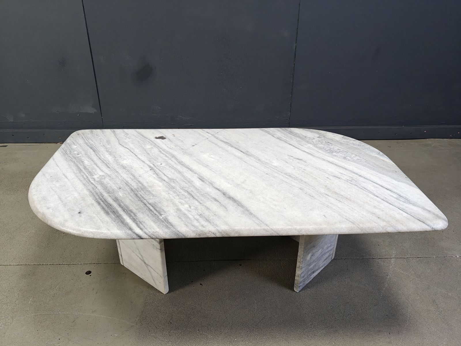 Vintage White Marble Coffee Table, 1970s