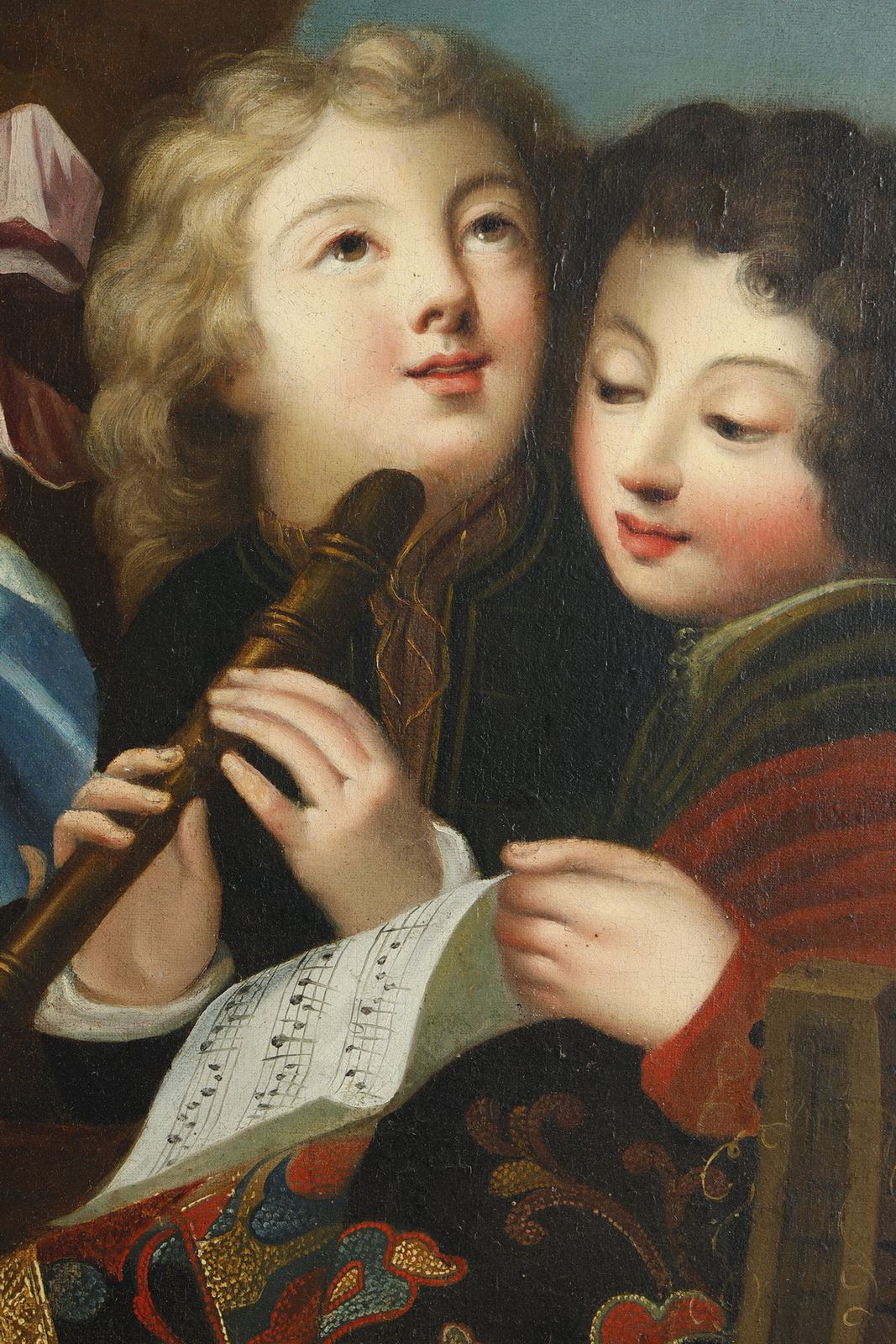 Art Large Painting, 19th Century French School, After Jacques François Courtin (1672 1752), "La Joueuse De Cithare" ("The Zither Player") photo
