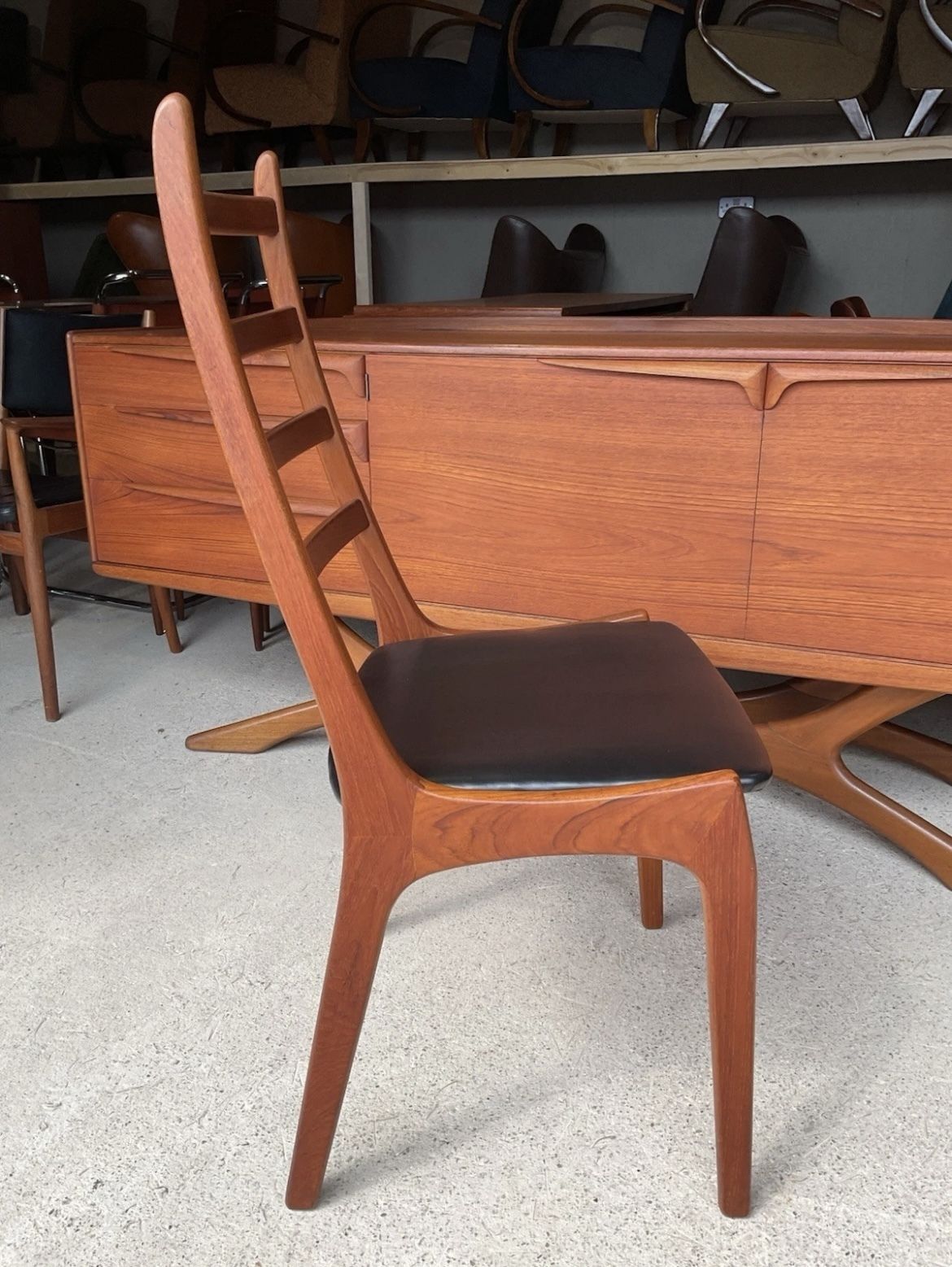 Midcentury Danish Set Of 6 Teak Dining Chairs By Kai Kristiansen photo 1645.0