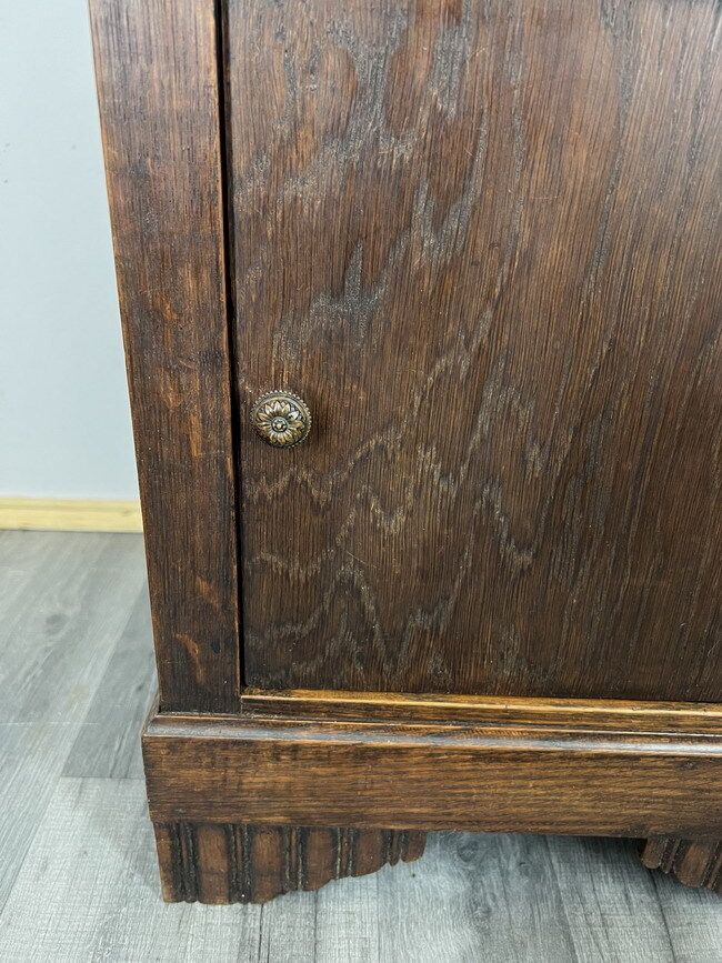 Carved French Antique Bedside Table Cupboard Cabinet With Marble Top (Lot 1342) photo for sale