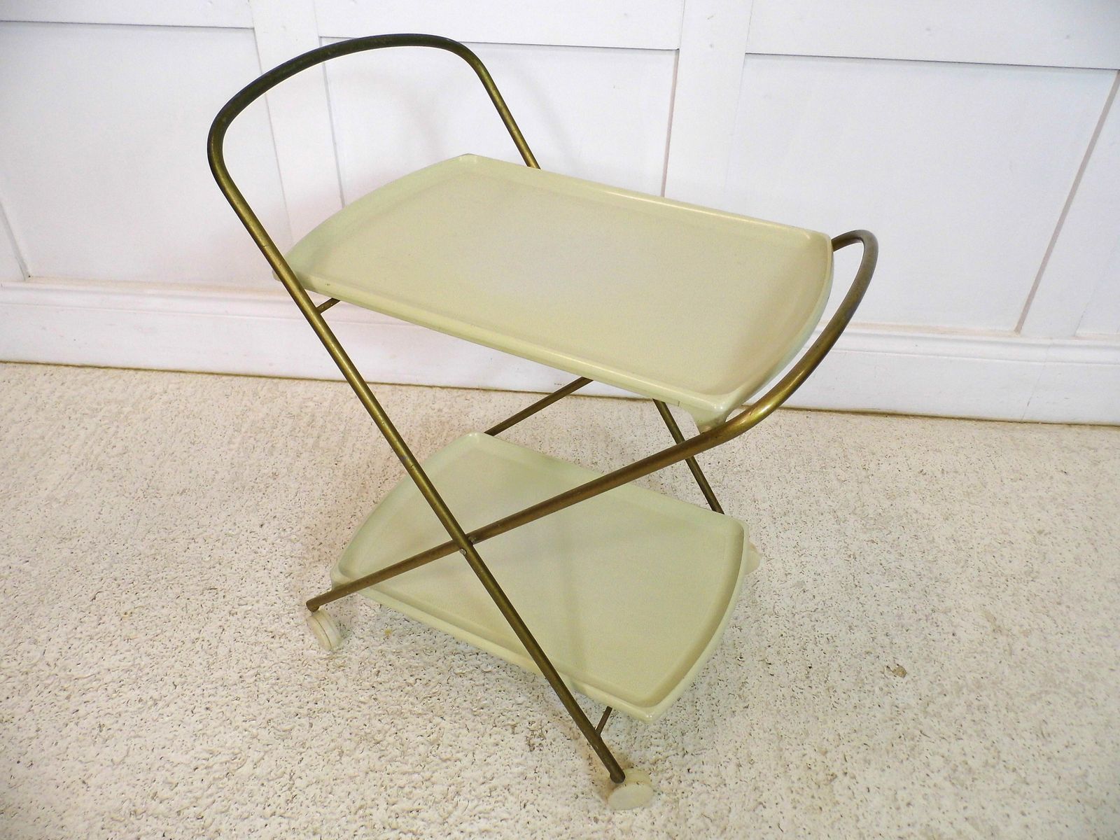 Vintage 1960s Folding Plastic And Metal Staples Co Drinks Trolley Oojamaflip photo for sale