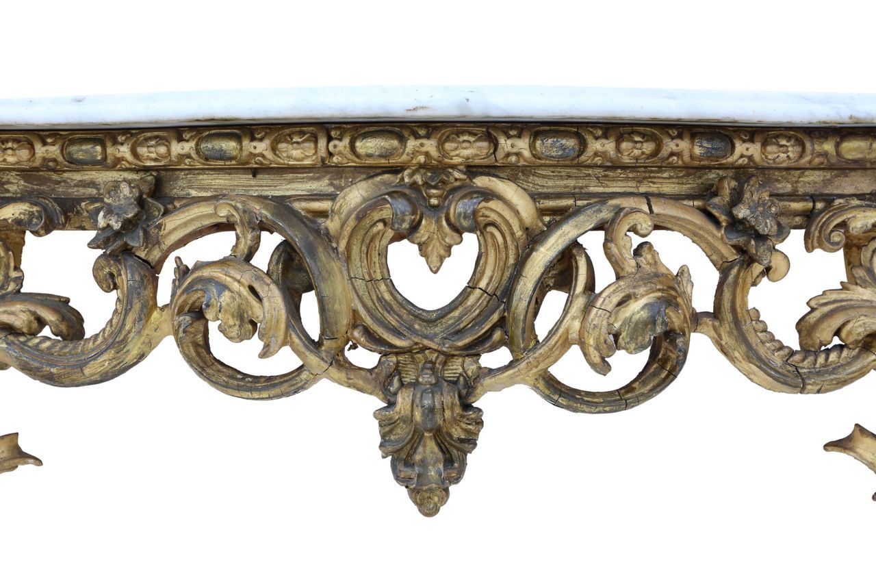 Antique 19th Century Large Gilt And Marble Hall Console Table – Fine Quality photo buy