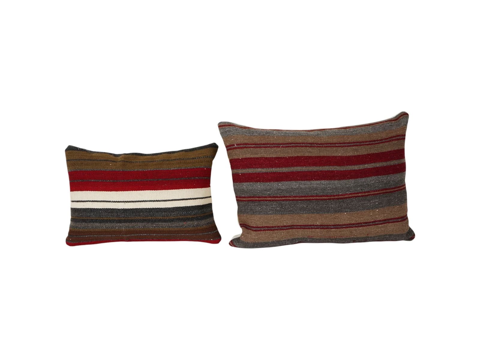 Cottage Decor Kilim Lumbar Pillow Cover, Set Of Two Unique Patterned Throw Lumbar Pillow