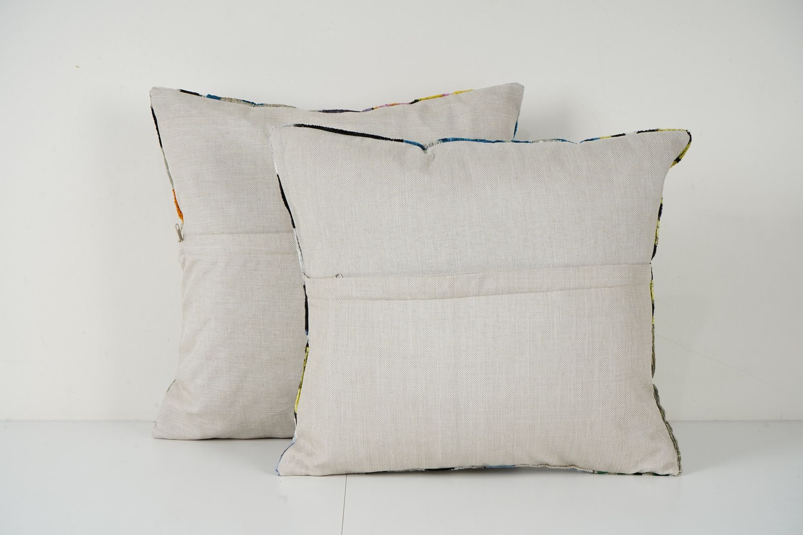 Ikat Velvet Patchwork Pillow   Pair Unusual Silk Uzbek Pillow   Set Of Two Tribal Cushion Cover photo furniture