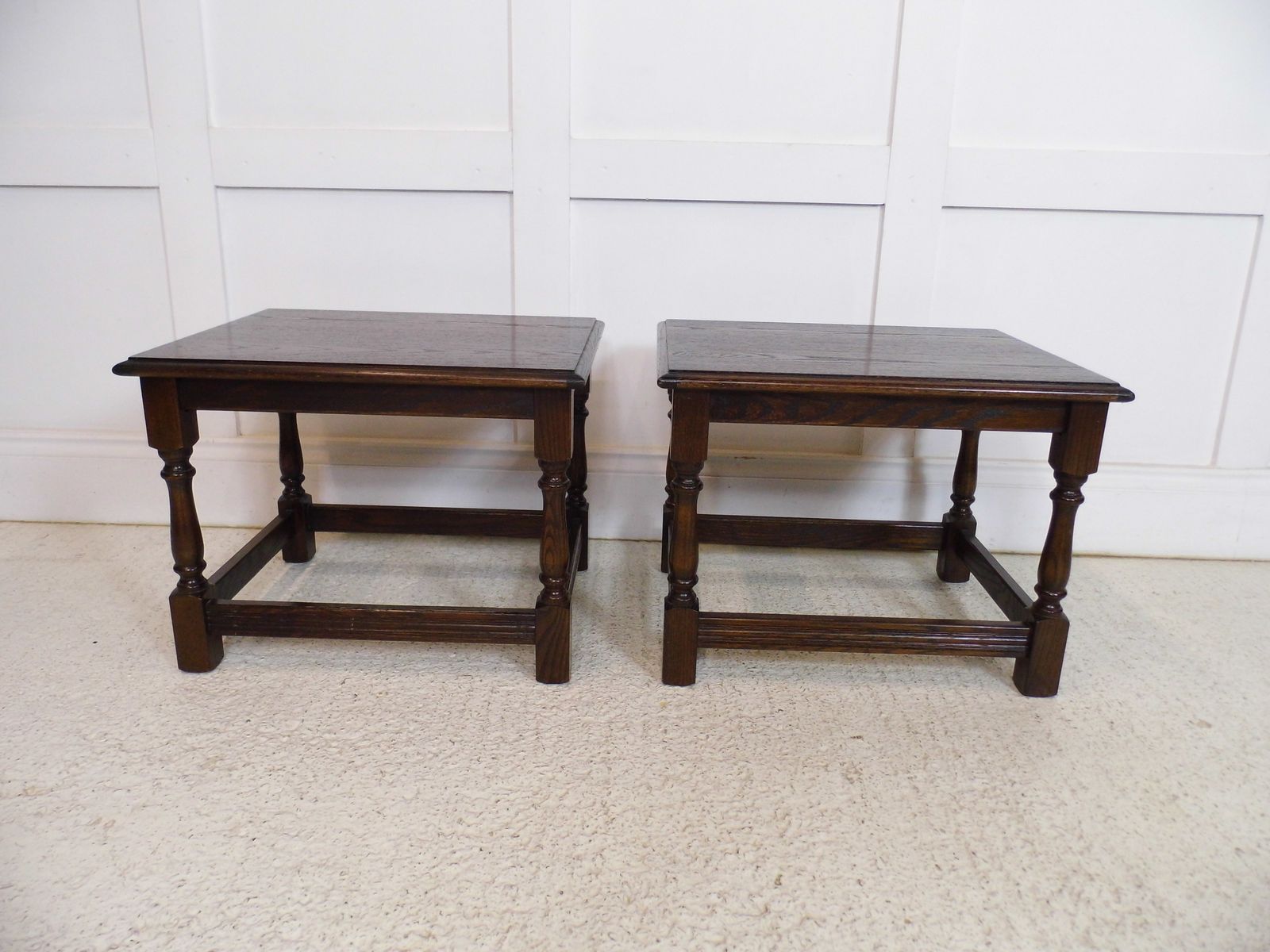 photo for sale Pair Of Jaycee Furniture Of Brighton Oak Bedside Tables Plantstands Wine Tables
