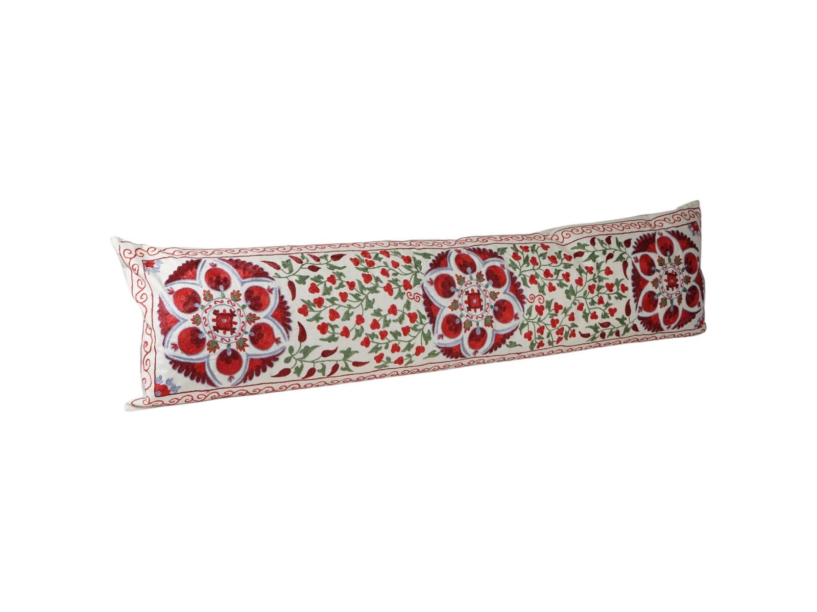 Vintage Oversize Suzani Pillow Cover, Floral Uzbek Embroidered Pillow Case photo 200.0