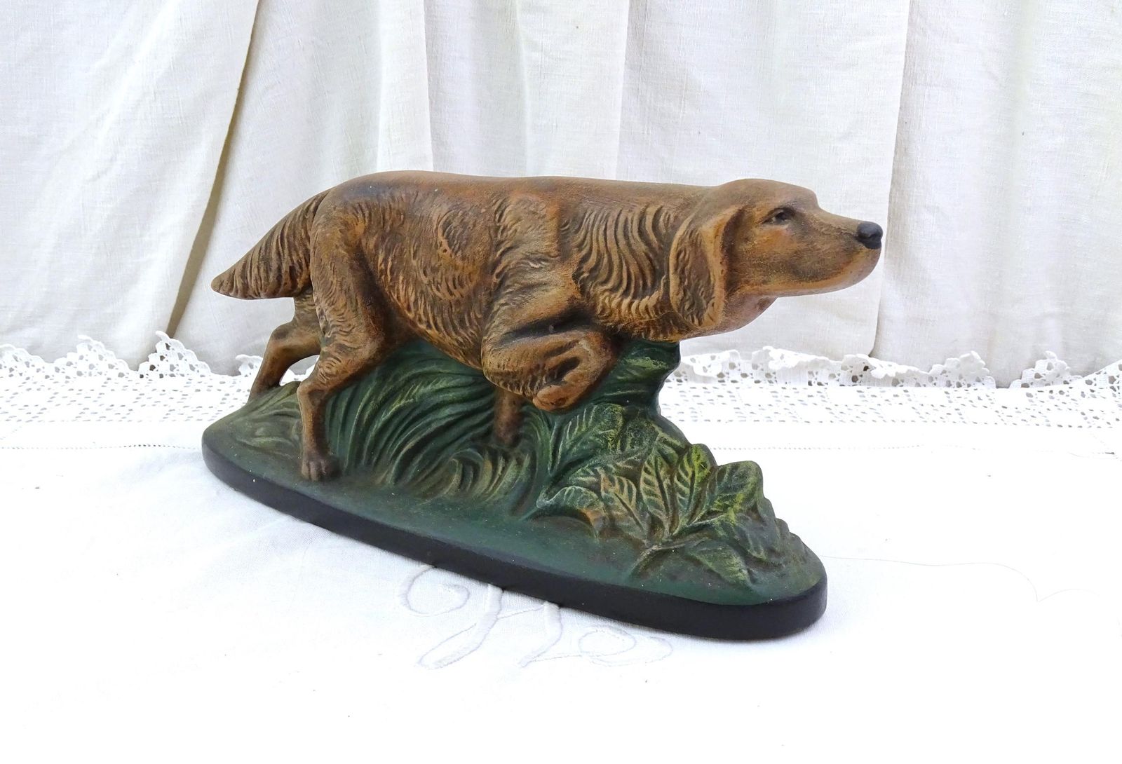 Vintage Pottery Hunting Dog Breakable Piggy Bank Cash Safe, Retro Irish Setter Ceramic Statue From France, Collectible Hunting Lodge Décor