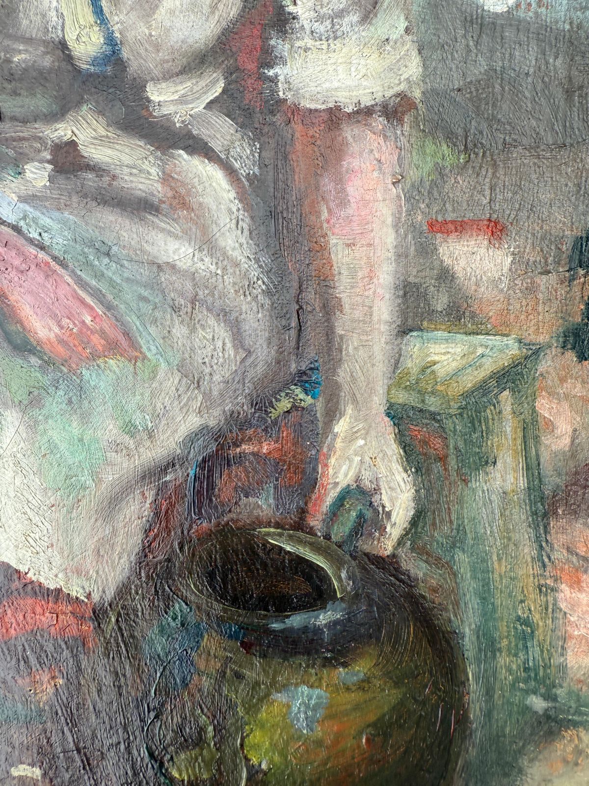 Antoni Valls Bordoy Woman With A Pitcher, Oil On Canvas C.1960 photo for sale