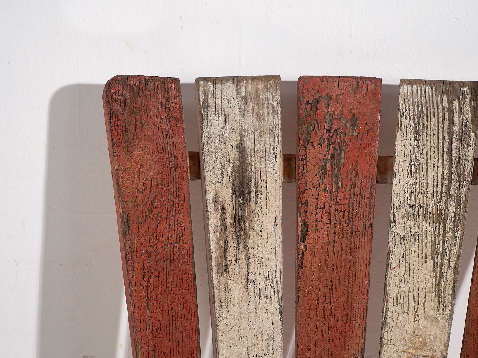 Garden Furniture Antique Red Garden Chairs (C.1920). Set Of 4 Pieces #31 photo