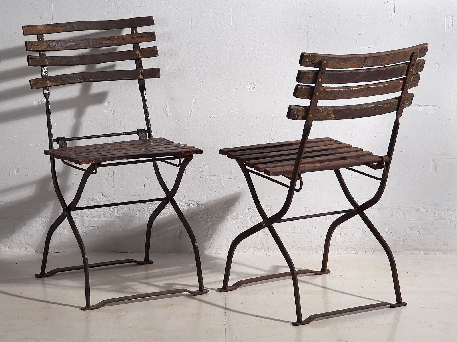 Antique Outdoor Folding Chairs (C.1920). Set Of 4 Pieces #33 photo vinterior