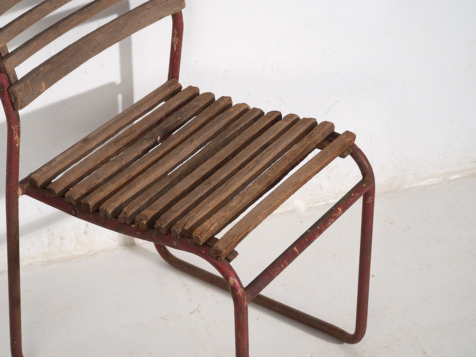 Antique Red Garden Chairs (C.1920). Set Of 2 Pieces #16 photo 389.0