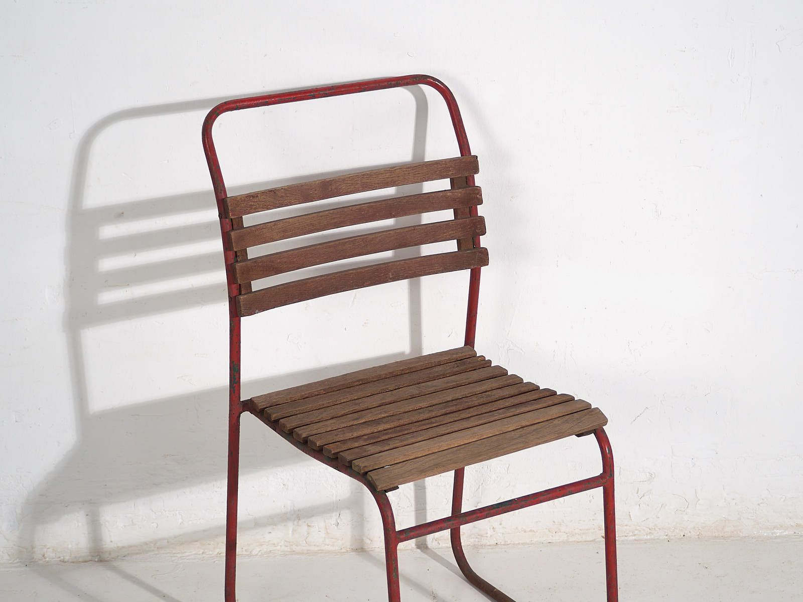 photo furniture Antique Red Garden Chairs (C.1920). Set Of 2 Pieces #16