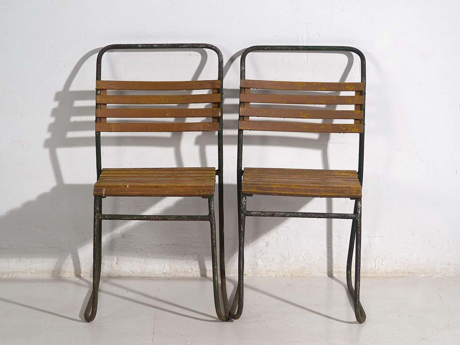 Antique Garden Chairs (C.1920). Set Of 2 Pieces #32 photo Garden Furniture