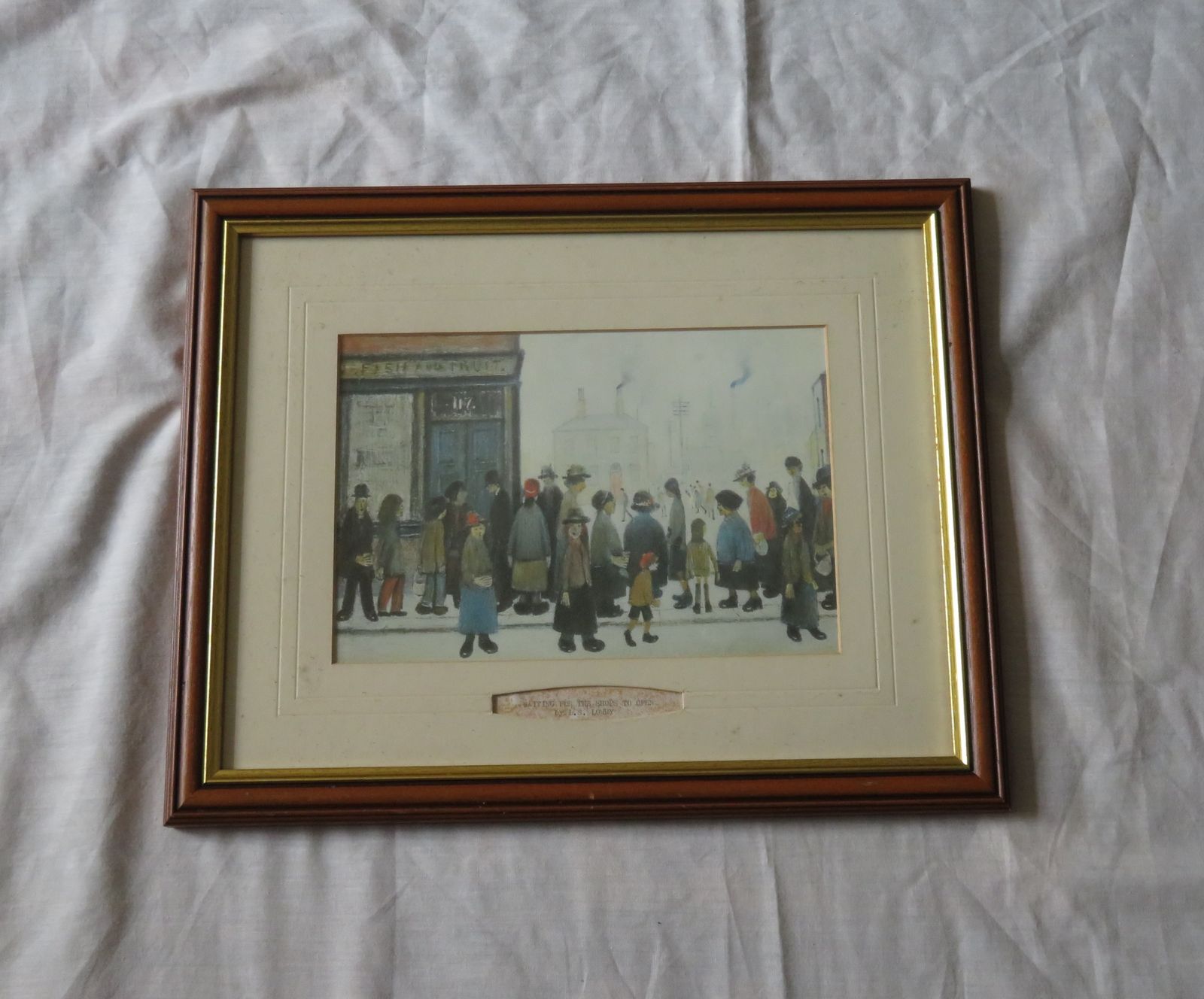 Ls Lowry Print Of Waiting For The Shops To Open