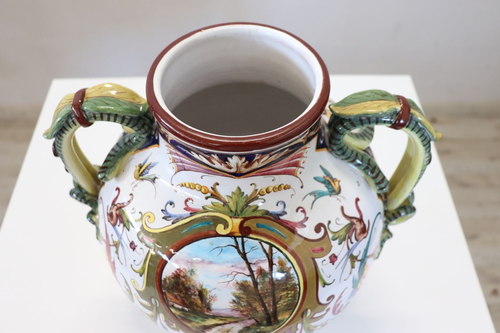 photo vintage Ceramic Vase With Classical Decor From Faenza, Italy, 1950s