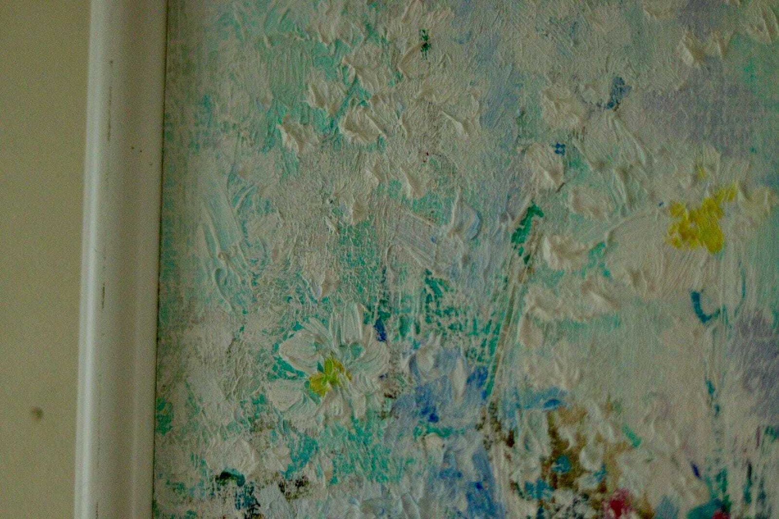 Original  Oil On Canvas – “Still Life Vase” By Jung Hi Hang – Vintage & Framed, 58 X 27 Cm (22.8 X 10.6 In) photo vinterior