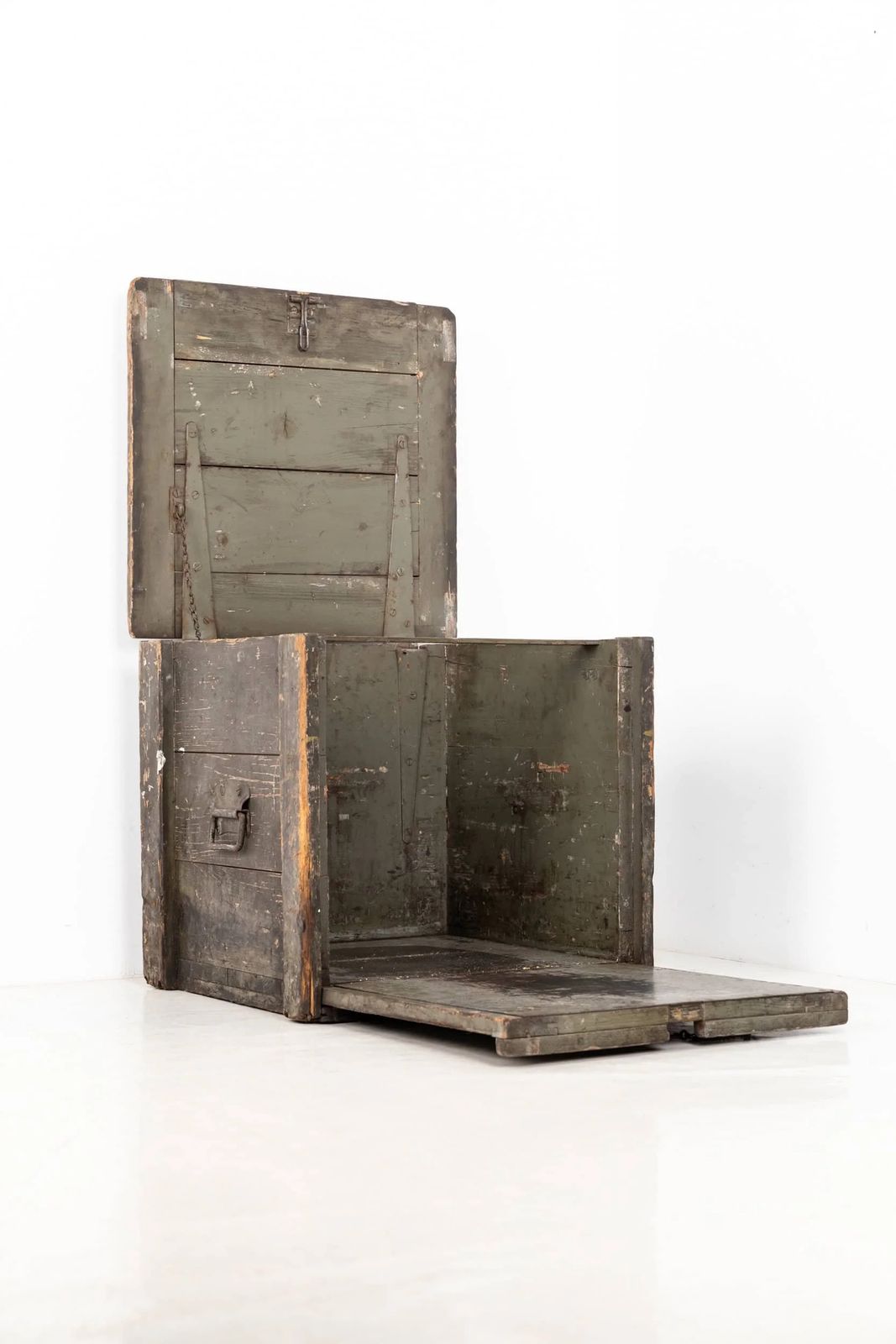 Large Unusual Vintage Industrial Wooden Box