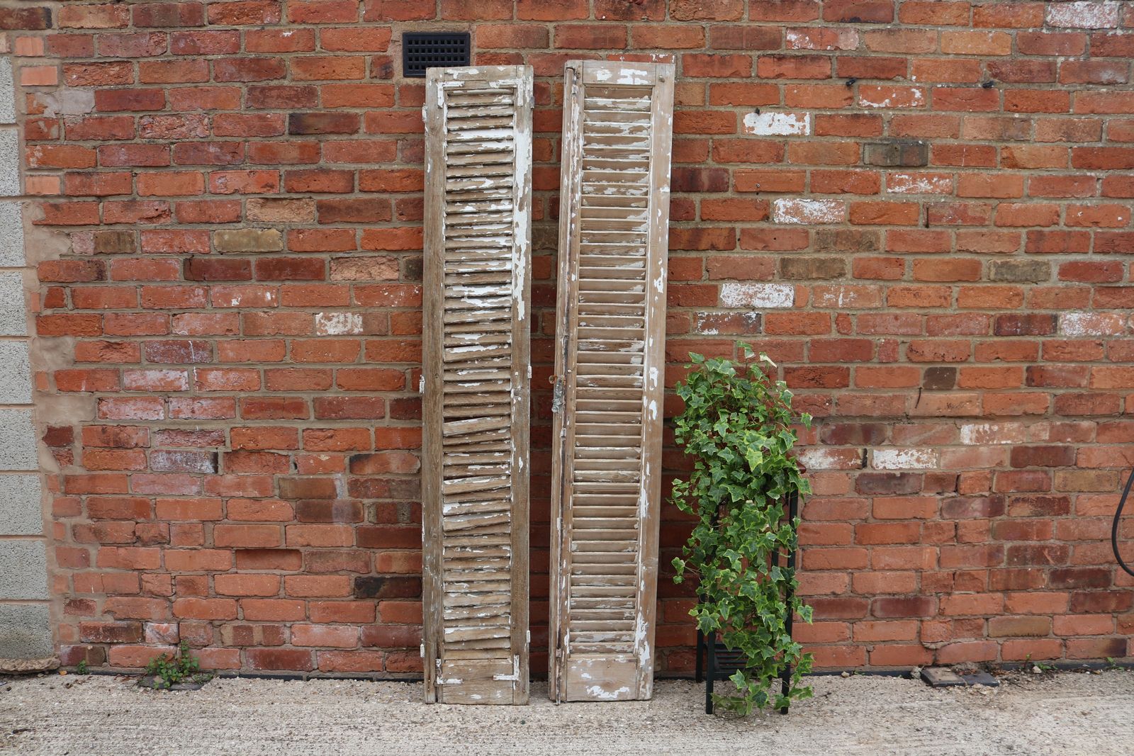 2 X Antique Slim French Shutter, 1920s photo furniture