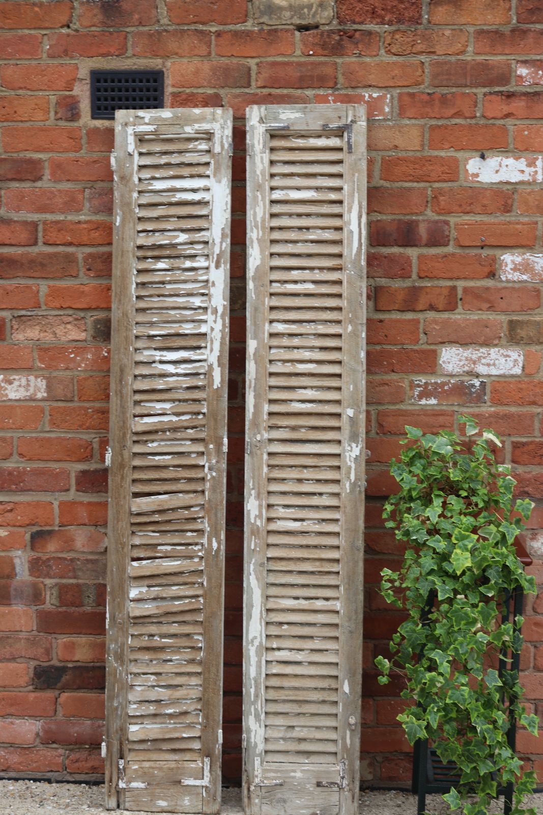 2 X Antique Slim French Shutter, 1920s
