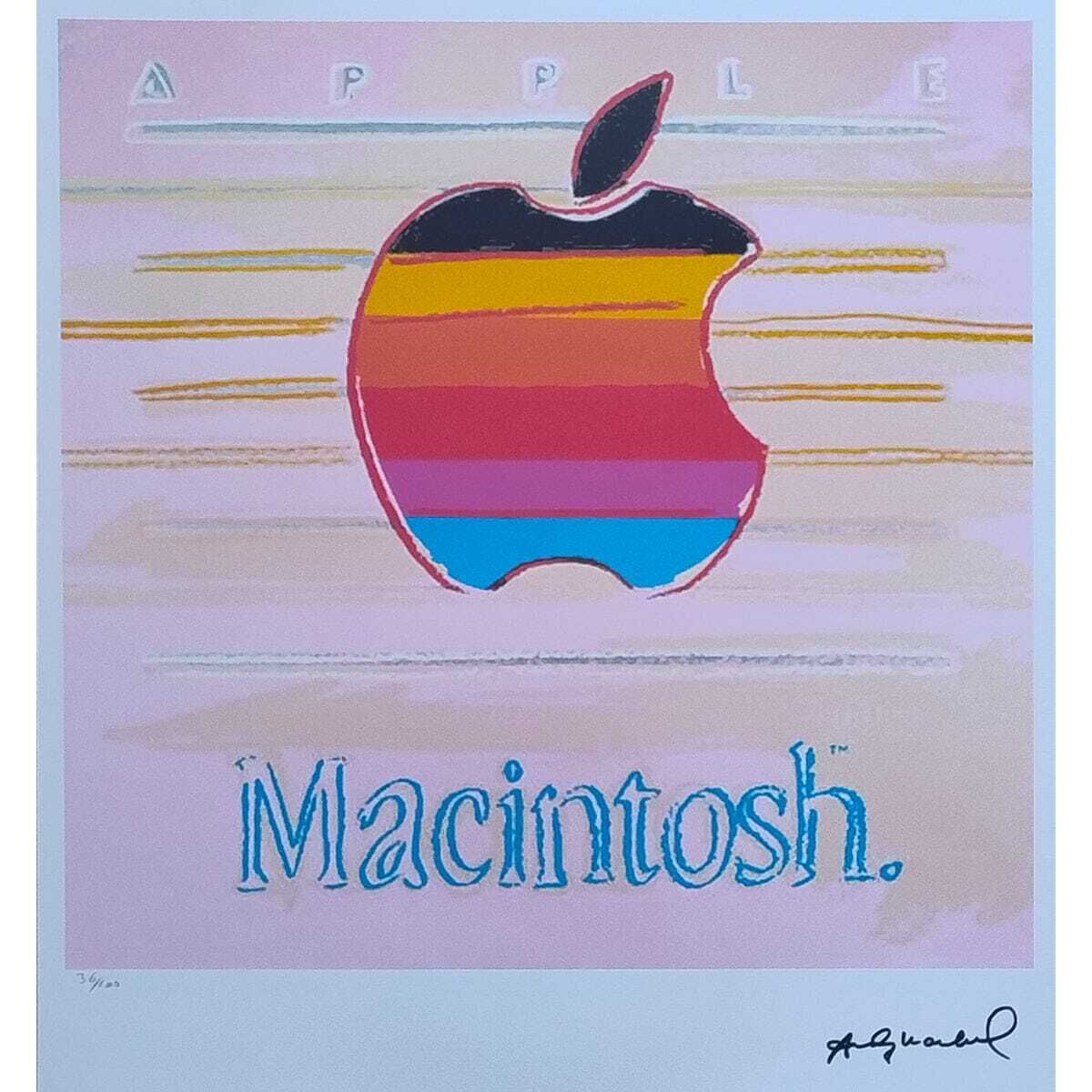 1980s Gorgeous Andy Warhol "Apple Macintosh" Limited Edition Lithograph photo furniture