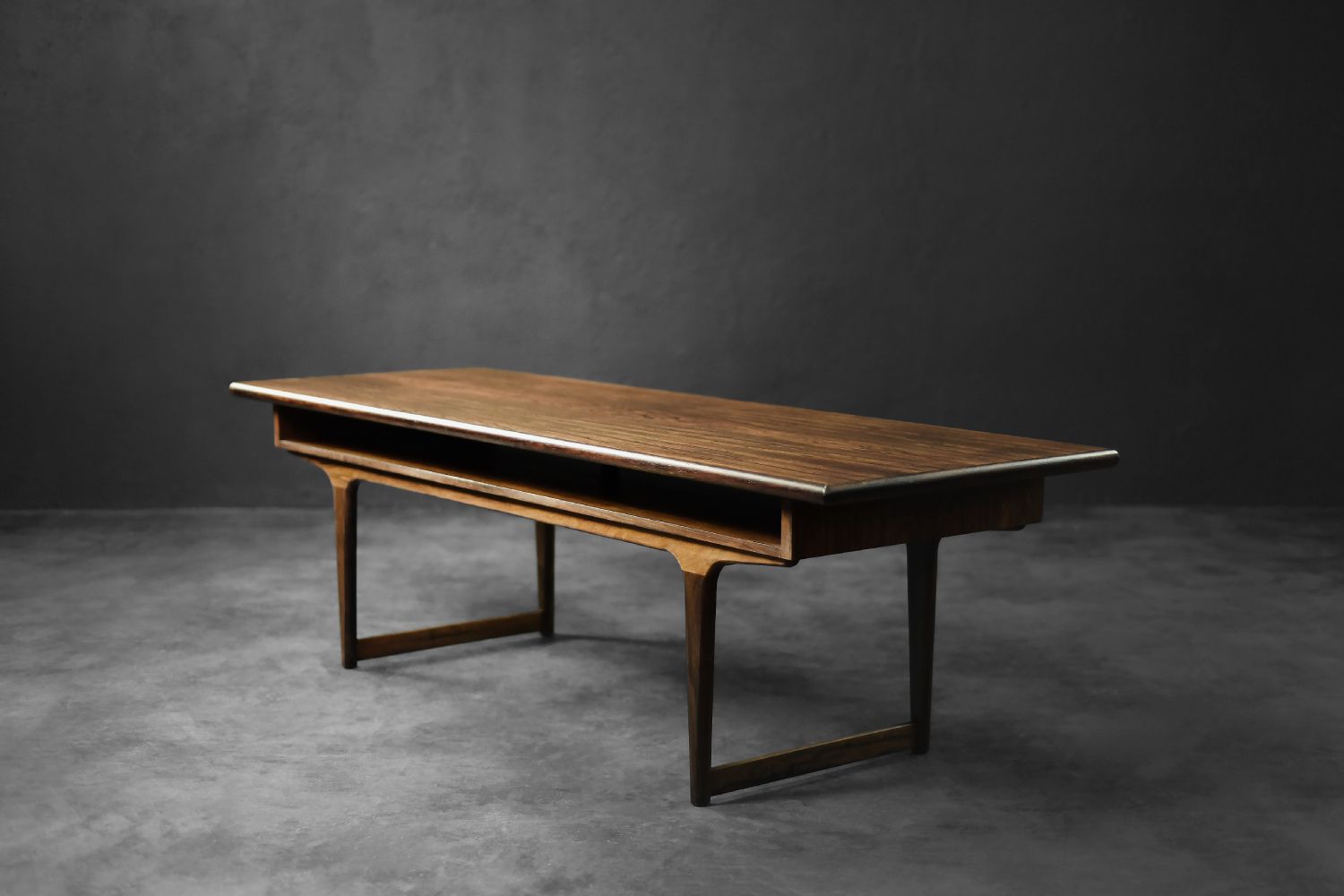 Mid Century Modern Danish Rosewood Coffee Table With Shelf, 1960s photo furniture