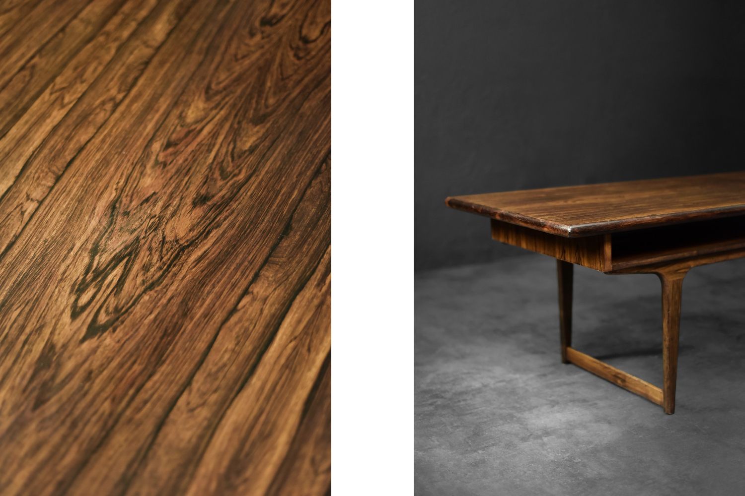 Mid Century Modern Danish Rosewood Coffee Table With Shelf, 1960s photo 2759.0