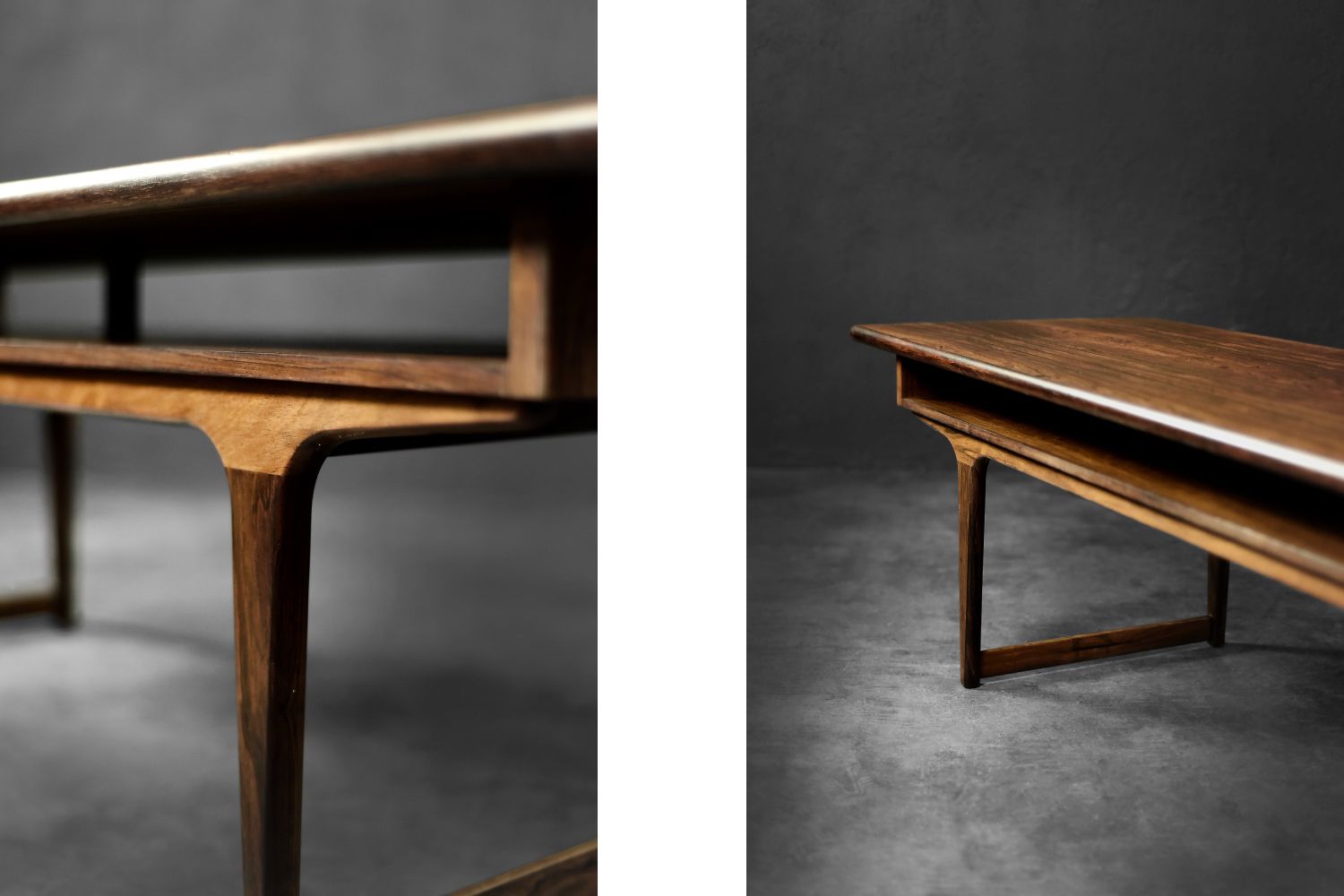 photo buy Mid Century Modern Danish Rosewood Coffee Table With Shelf, 1960s
