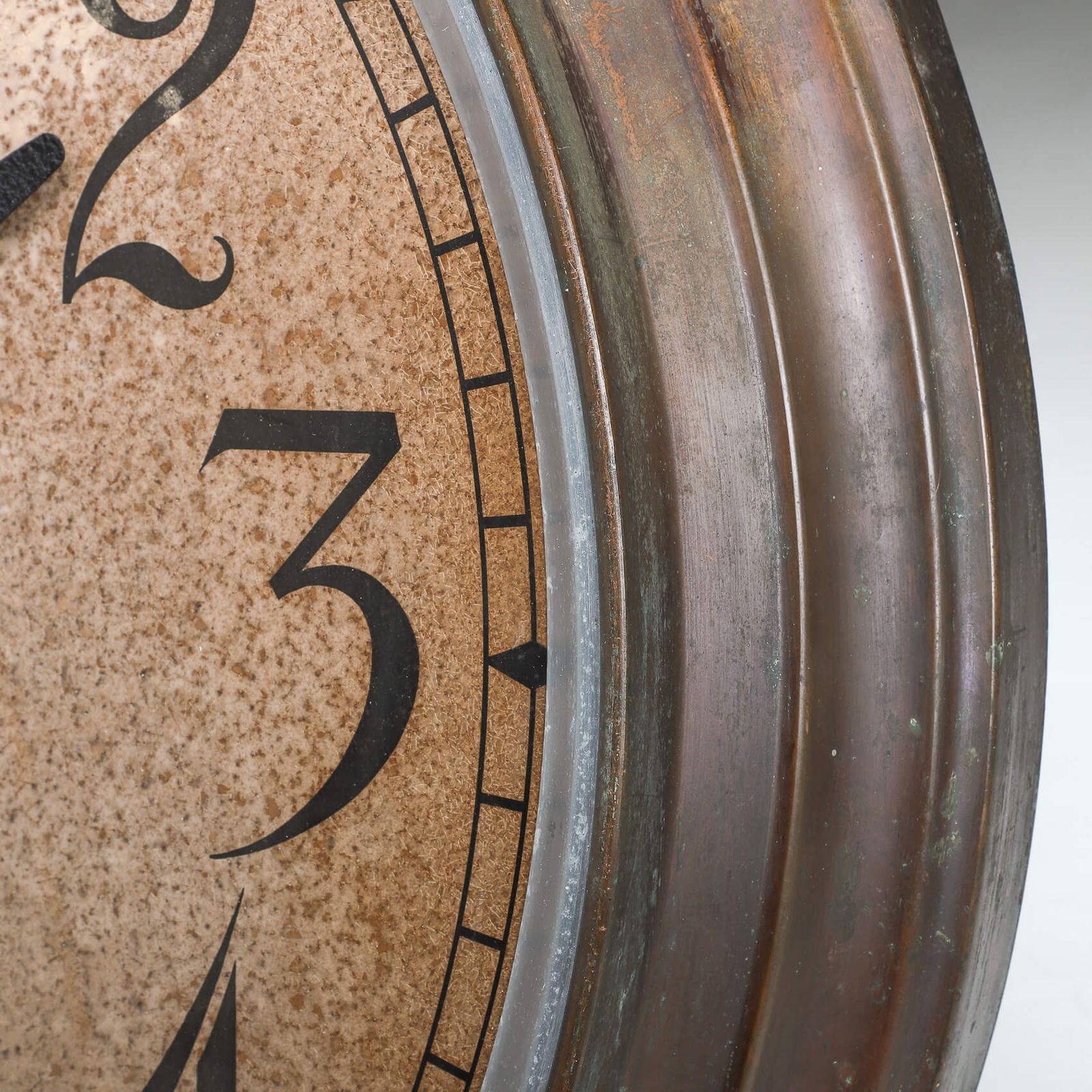 photo for sale Large 28 Inch Aged Copper International Time Recordings Wall Clock