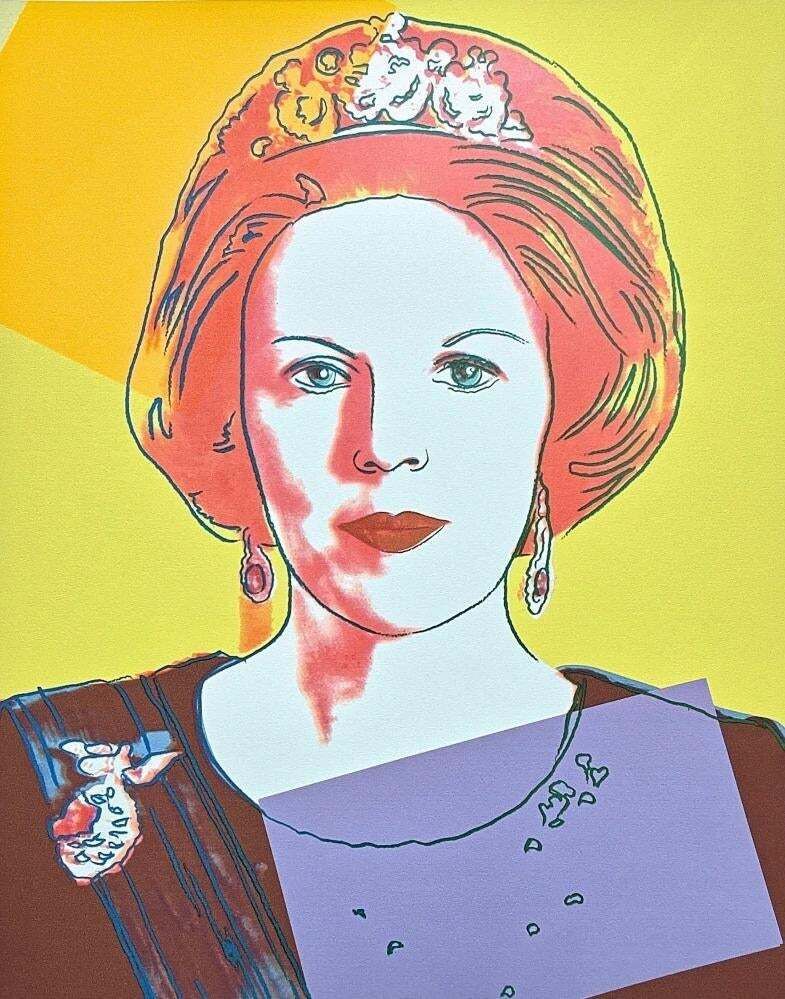 Andy Warhol, Queen Beatrix Yellow , 1980s, Lithograph photo for sale