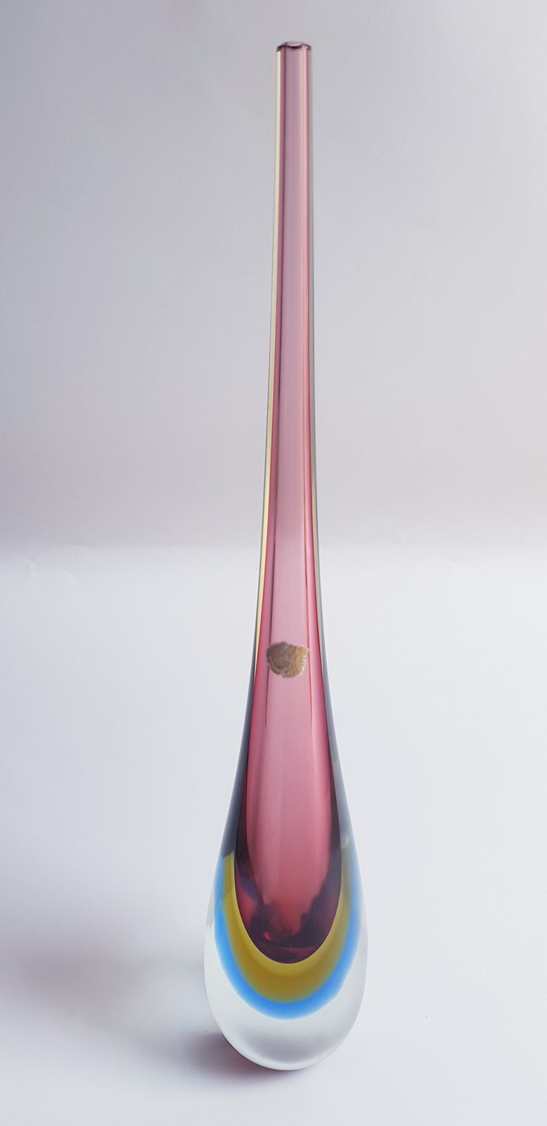 Mid Century Murano Glass Sommerso Large Vase